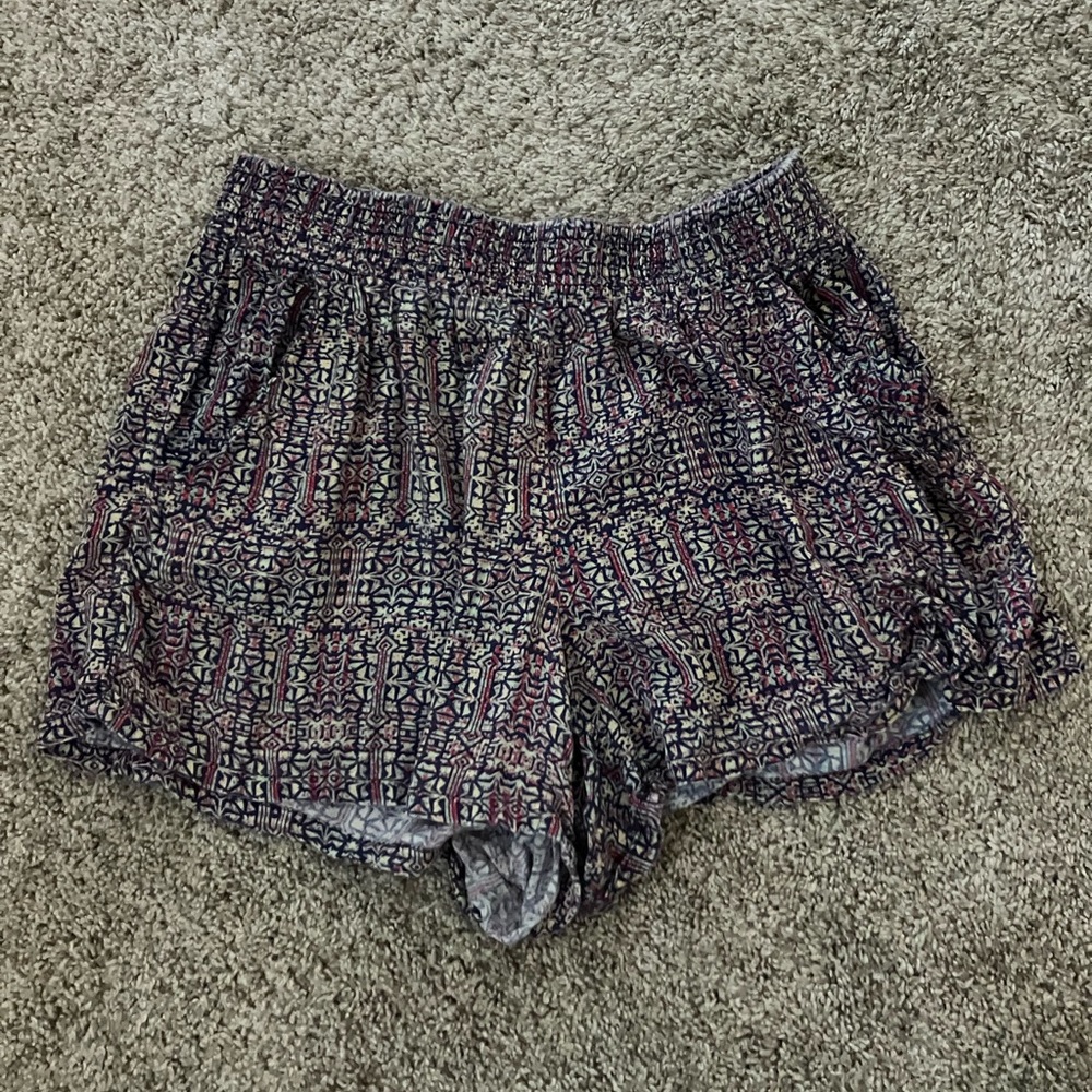 Women's Multicolor Geometric Tribal Boho Print Patterned Shorts Size Medium